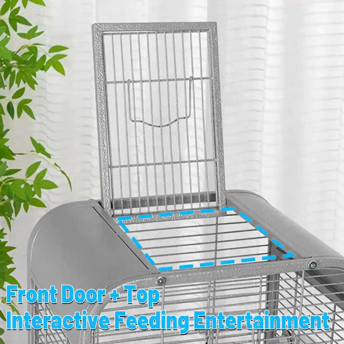 Parrot Cage Modern Metal Bird Cage with Stand and Easy-Clean Tray
