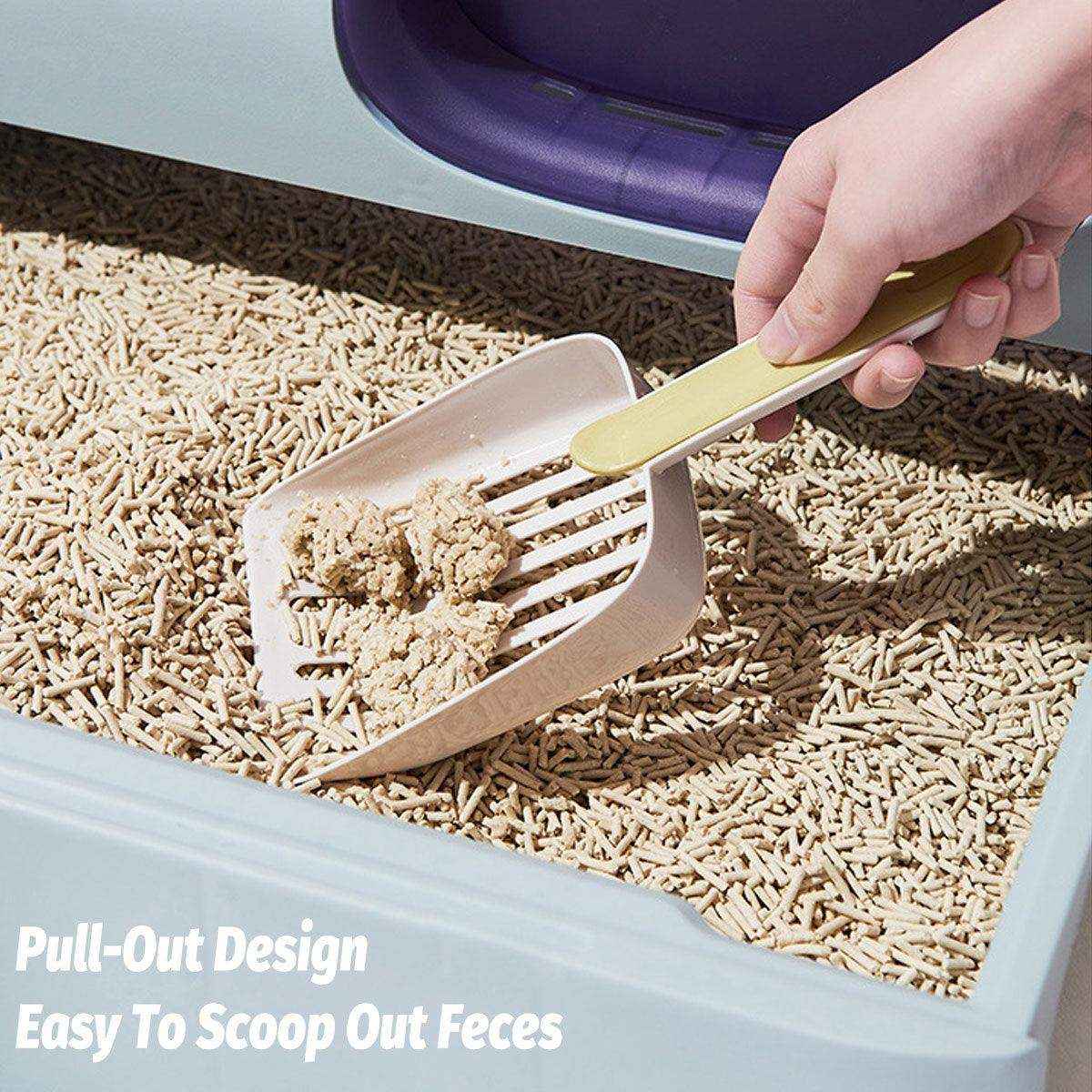 Foldable Cloud-Style Cat Toilet with Enclosed Cat Litter Box Design