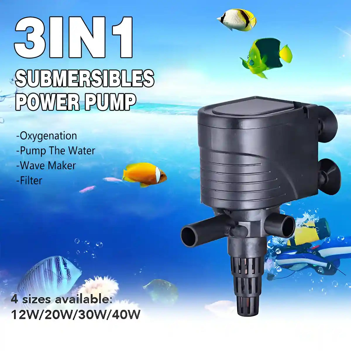 3in1 Efficient Internal Aquarium Filter 3-in-1 Filtration System