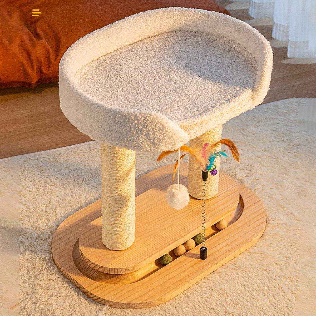 Multi-Purpose Cat Climbing Frame for Scratching Playing and Resting