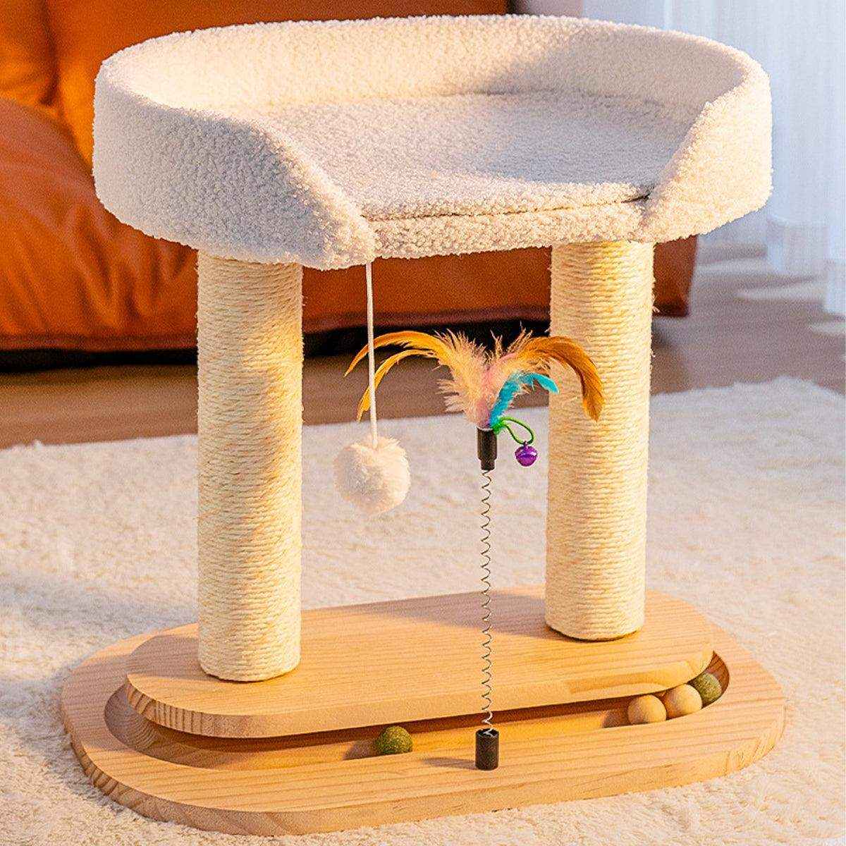 Multi-Purpose Cat Climbing Frame for Scratching Playing and Resting