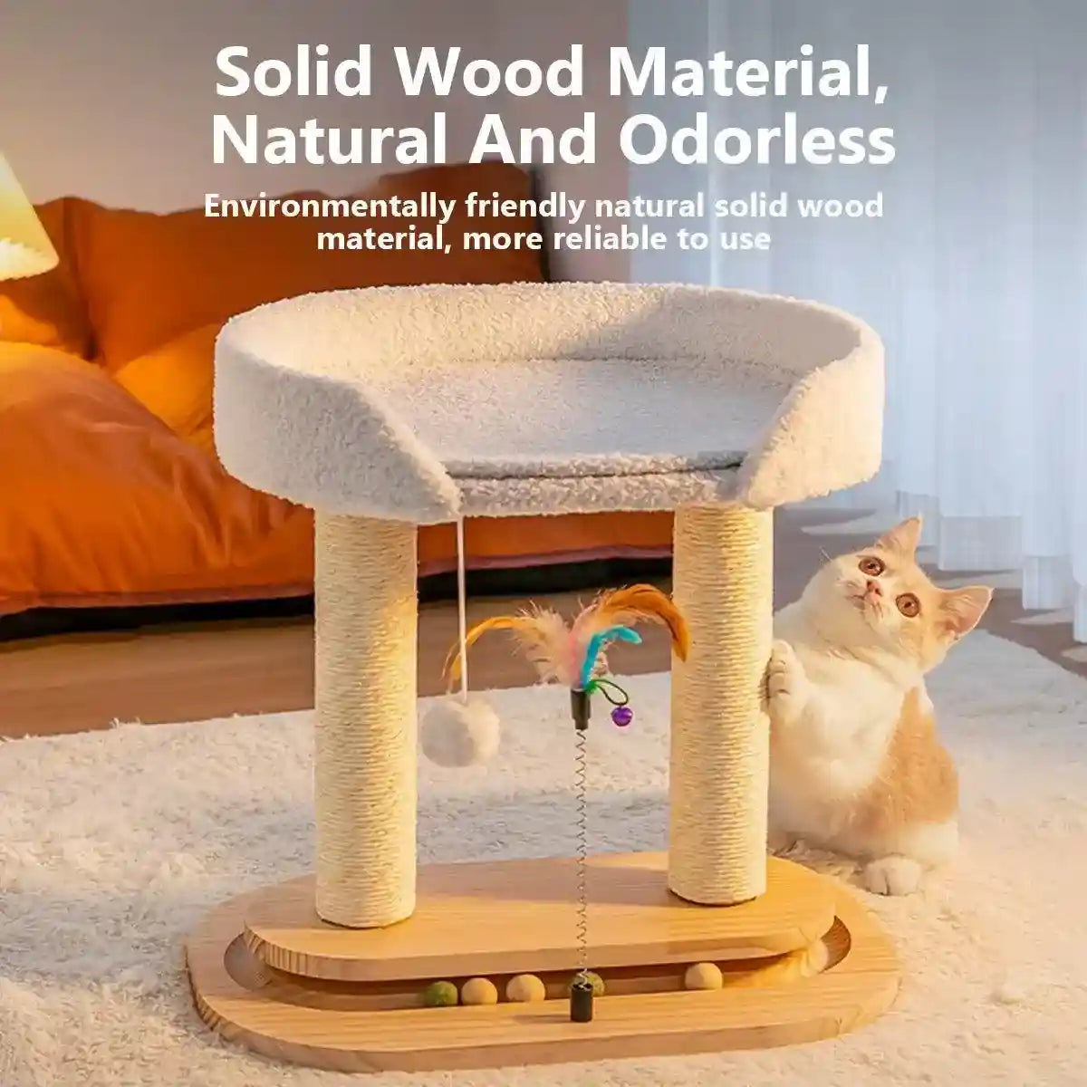 Multi-Purpose Cat Climbing Frame for Scratching Playing and Resting