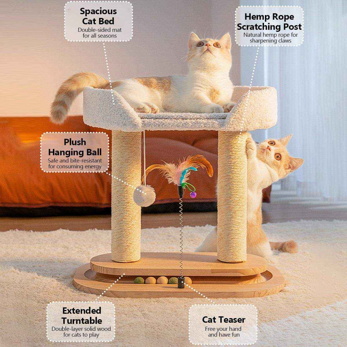 Multi-Purpose Cat Climbing Frame for Scratching Playing and Resting