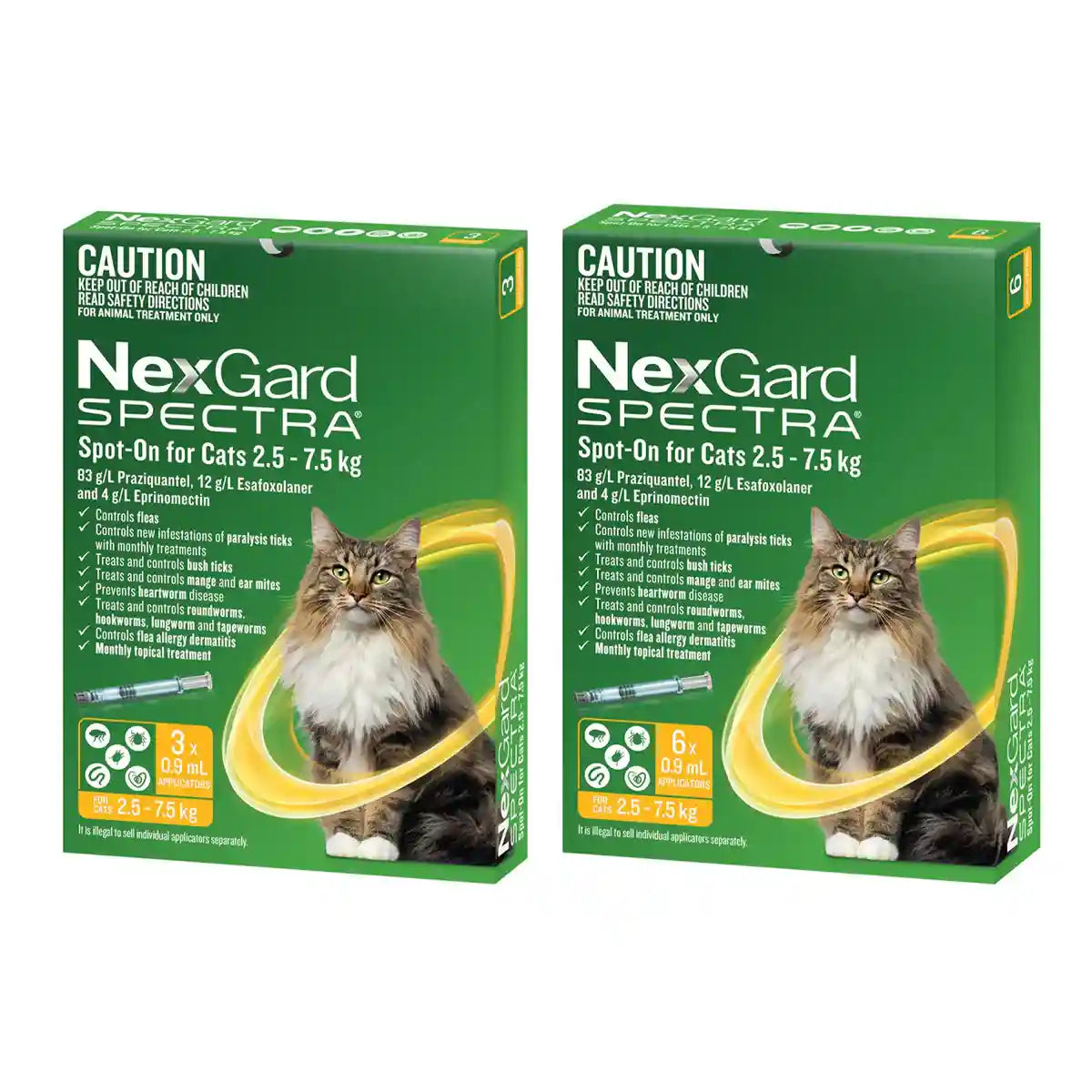 NEXGARD SPECTRA Spot On For Large Cats Yellow 3'S/6'S
