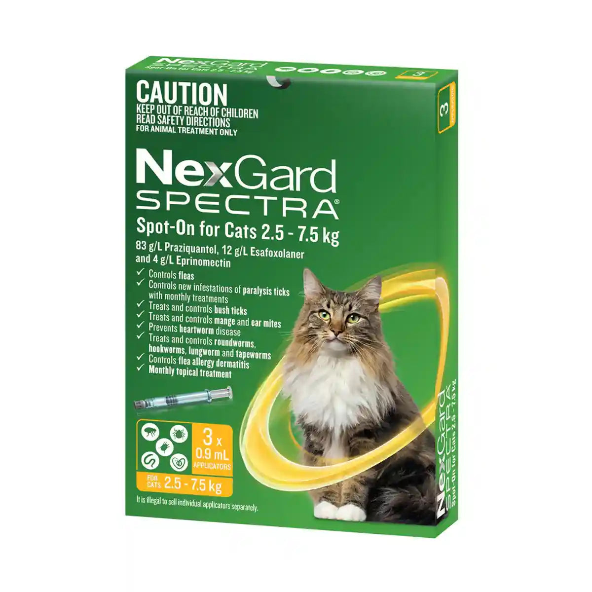 NEXGARD SPECTRA Spot On For Large Cats Yellow 3'S/6'S