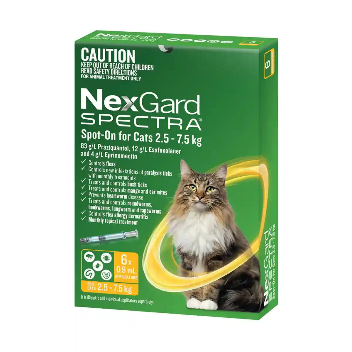 NEXGARD SPECTRA Spot On For Large Cats Yellow 3'S/6'S