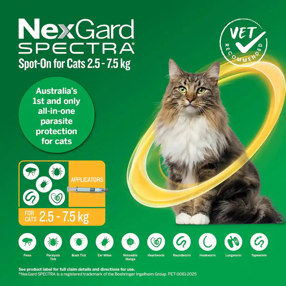 NEXGARD SPECTRA Spot On For Large Cats Yellow 3'S/6'S
