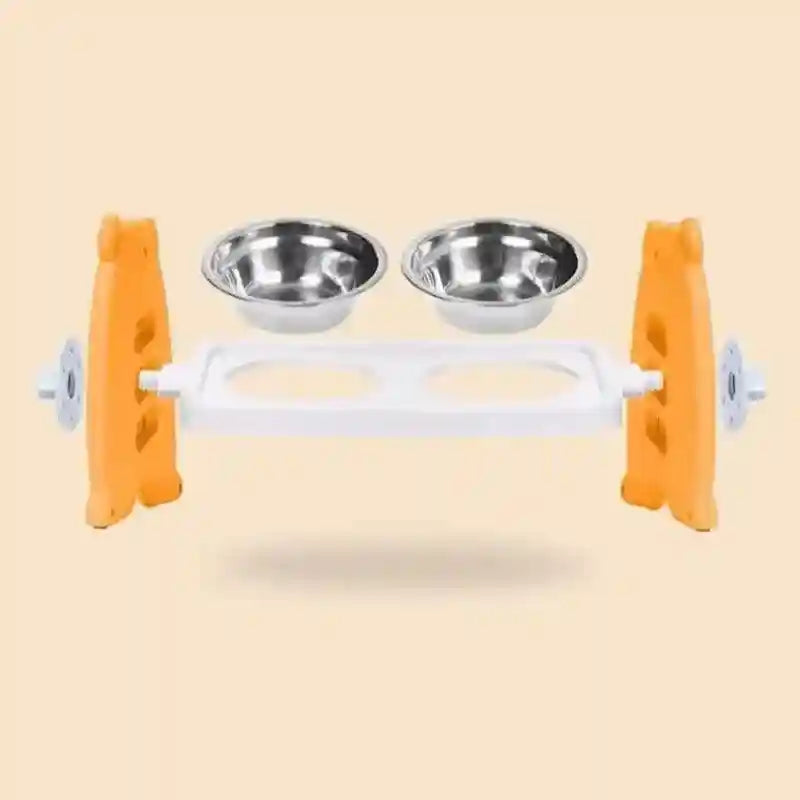 Adjustable Raised Pet Bowl with 3 Heights & 15° Tilted Design