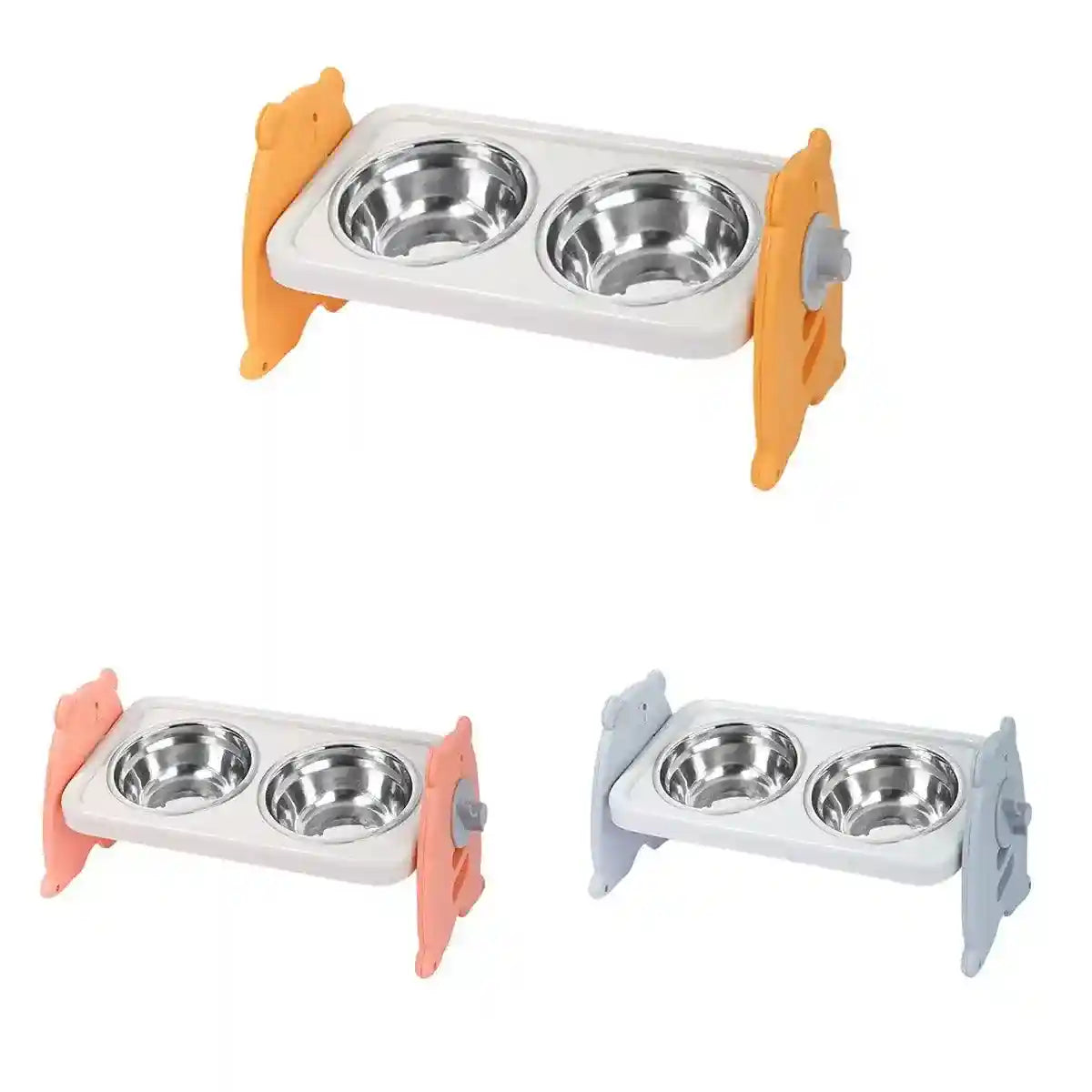 Adjustable Raised Pet Bowl with 3 Heights & 15° Tilted Design