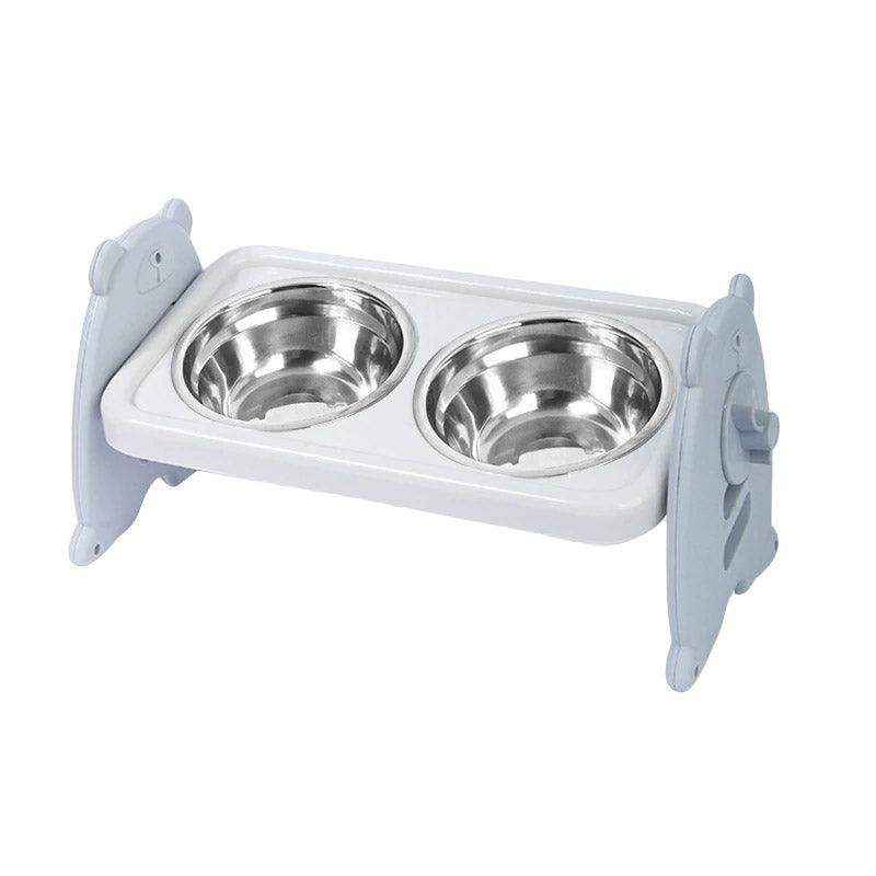 Adjustable Raised Pet Bowl with 3 Heights & 15° Tilted Design