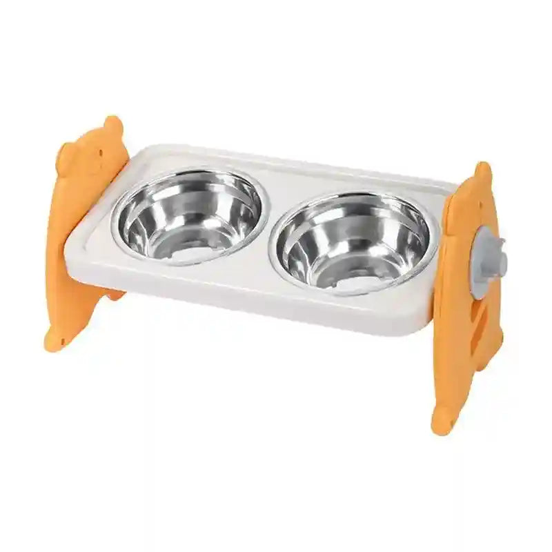 Adjustable Raised Pet Bowl with 3 Heights & 15° Tilted Design
