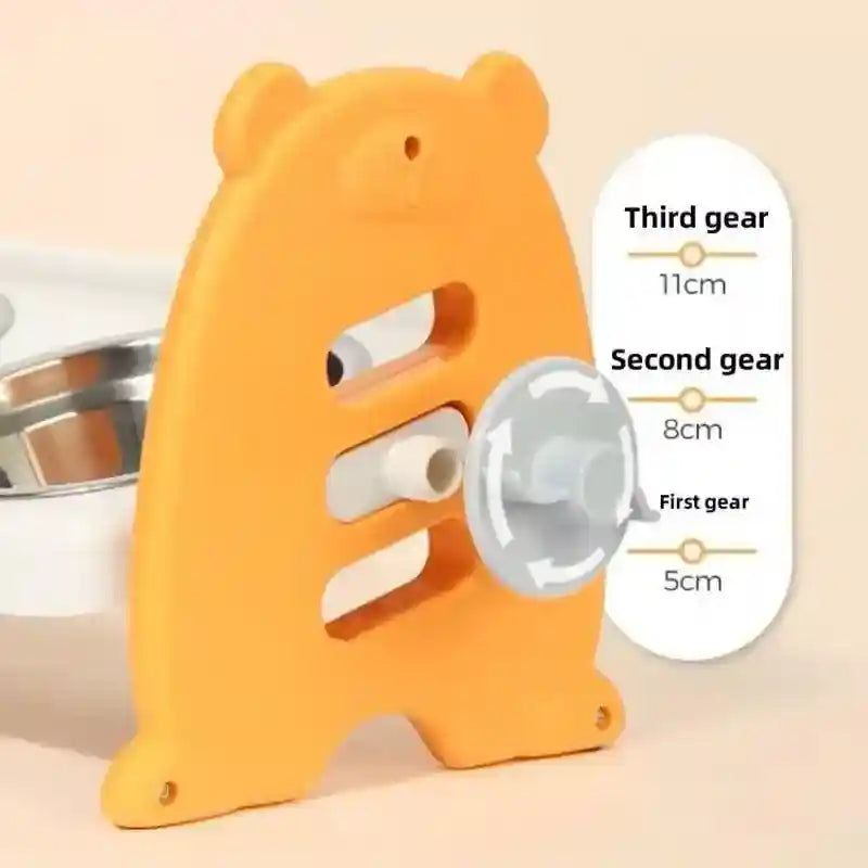 Adjustable Raised Pet Bowl with 3 Heights & 15° Tilted Design