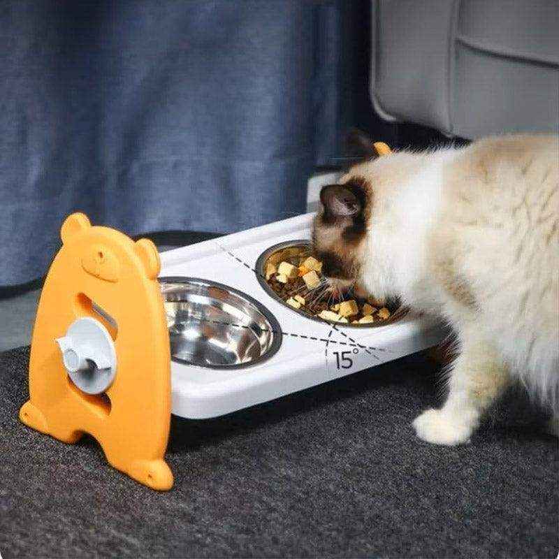 adjustable raised pet bowl for cats and dogs