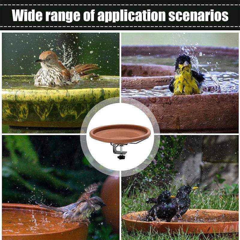 Adjustable Clamp-On Bird Bath Bowl 27cm Hanging Water Dish for Outdoor Use