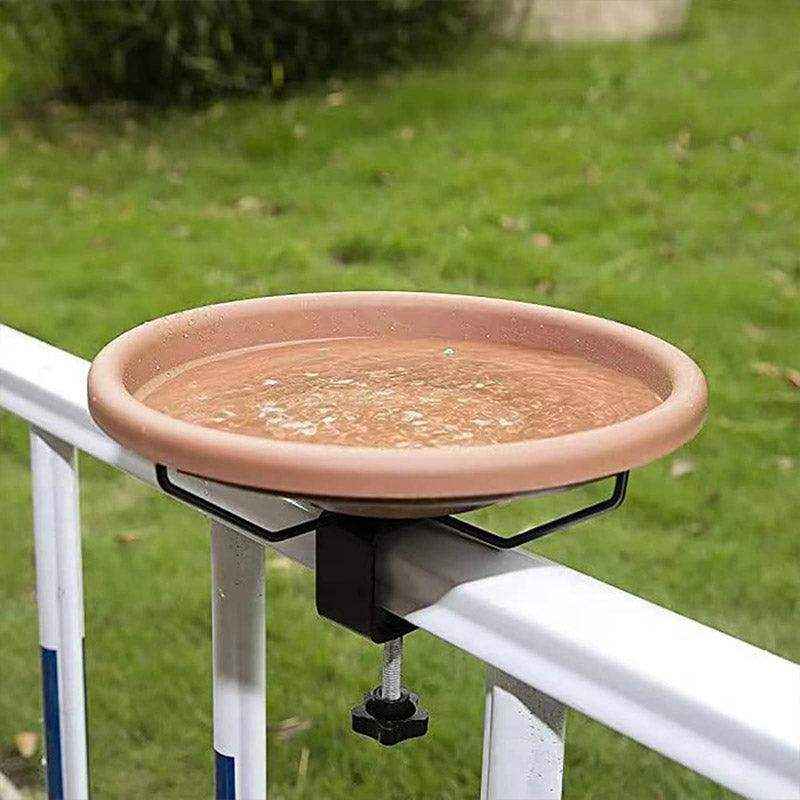 Adjustable Clamp-On Bird Bath Bowl 27cm Hanging Water Dish for Outdoor Use