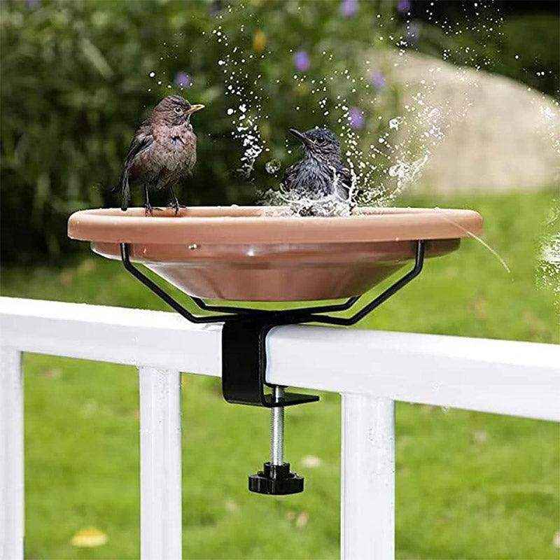 Adjustable Clamp-On Bird Bath Bowl 27cm Hanging Water Dish for Outdoor Use