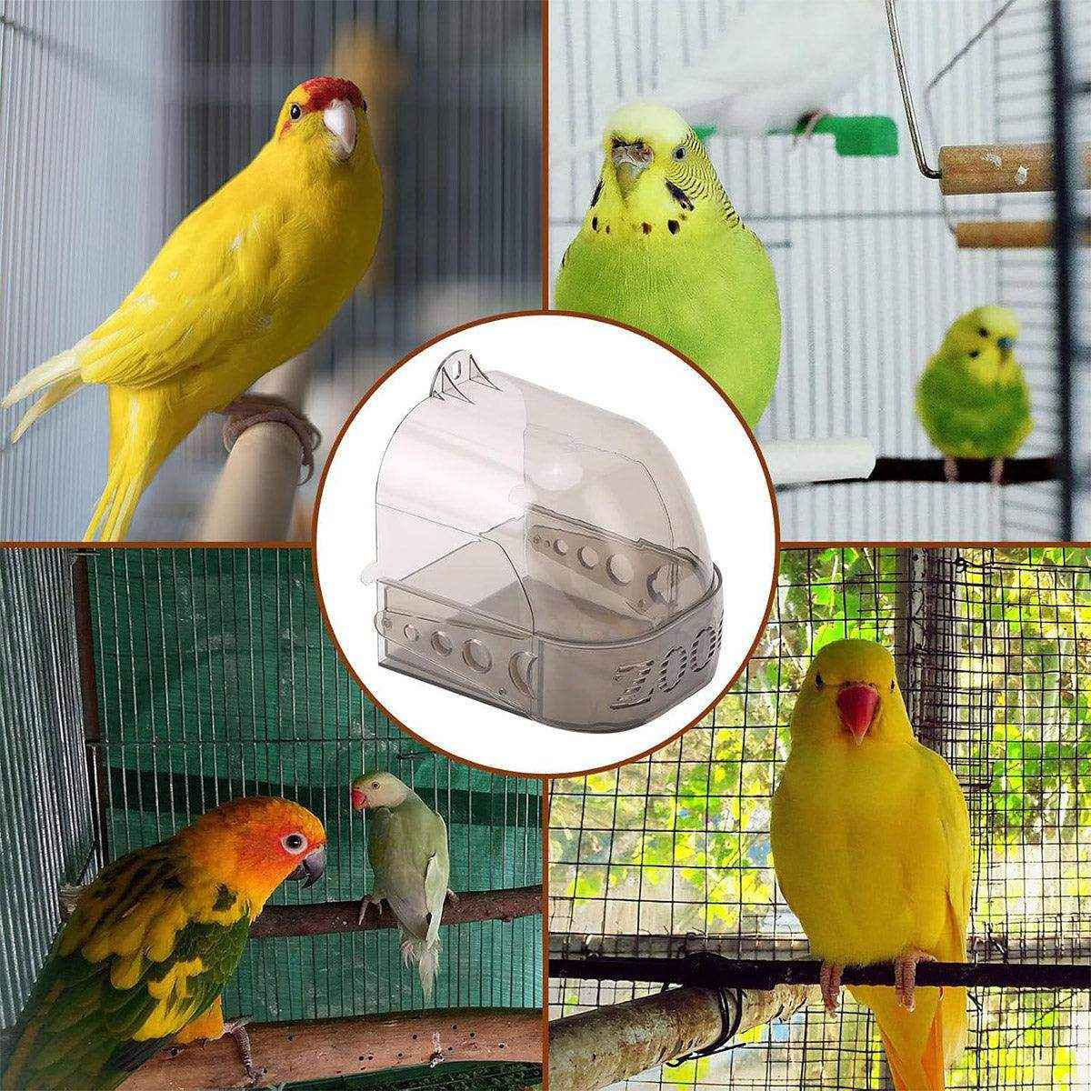 Secure Bird Cage Bath Multi-Purpose Bath Box for Small Birds