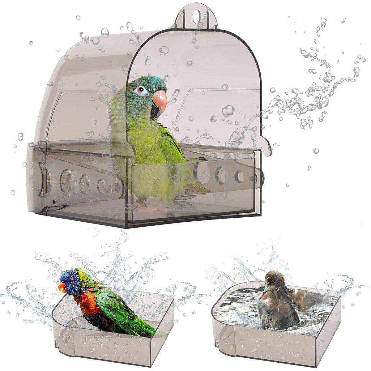 Secure Bird Cage Bath Multi-Purpose Bath Box for Small Birds