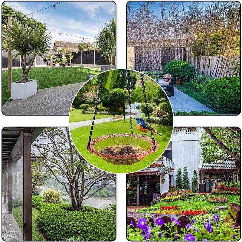 Hanging Glass Bird Feeder Decorative Outdoor Bird Feeding Bowl with Metal Chain