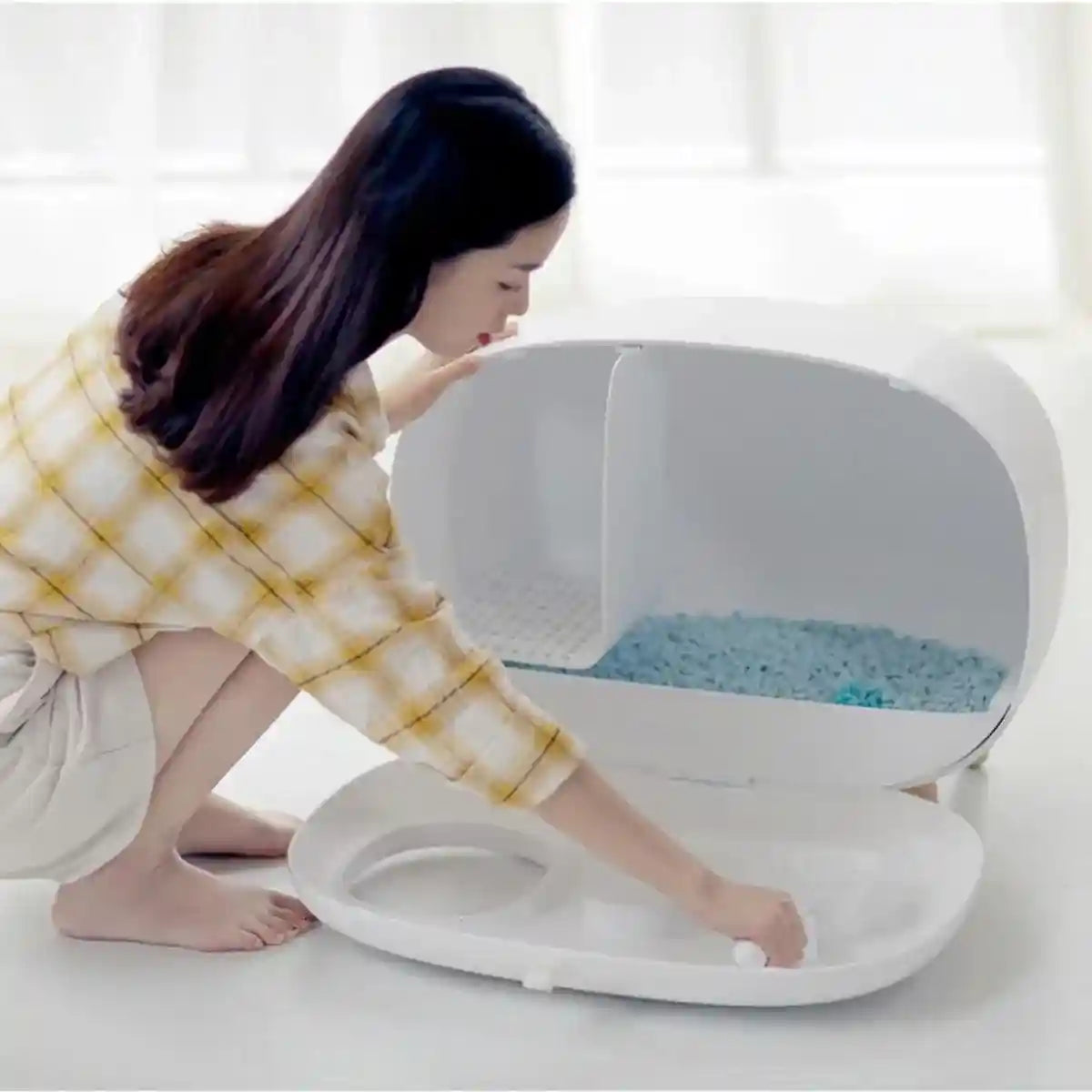 Makesure Cat Litter Box Semi-closed Cat Supplies Cat Toilet Drawer Large Cat Litter Box