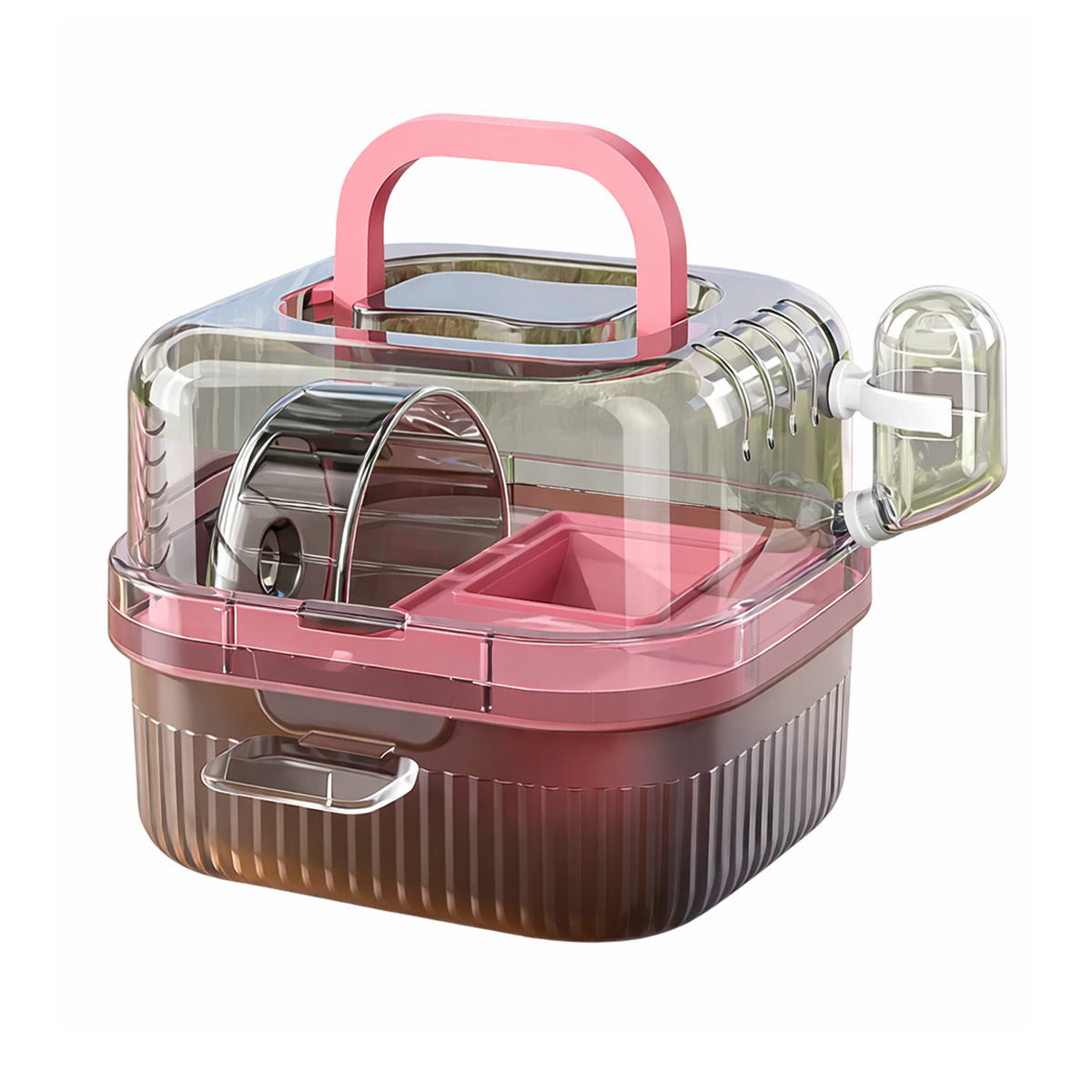Portable Hamster Cage Travel Small Pet Carrier With Wheel