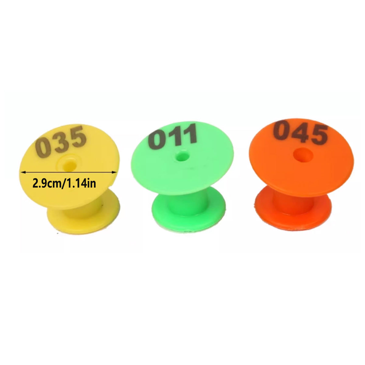 100PCS Numbered Animal Ear Tags Round Plastic