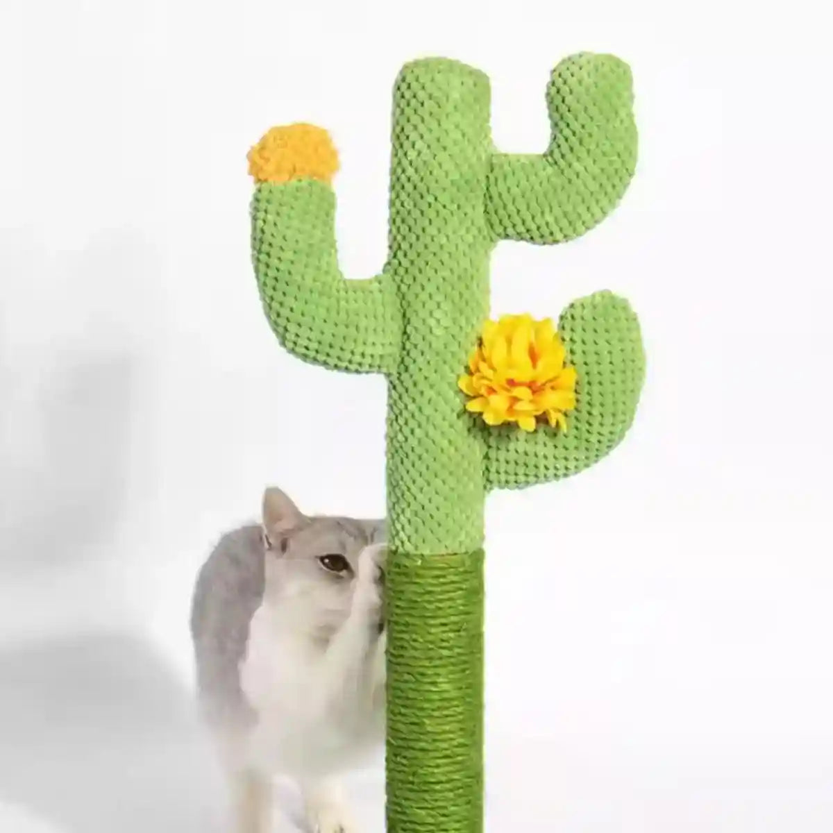 Cactus Cat Scratching Post with Sisal and Corduroy Fabric