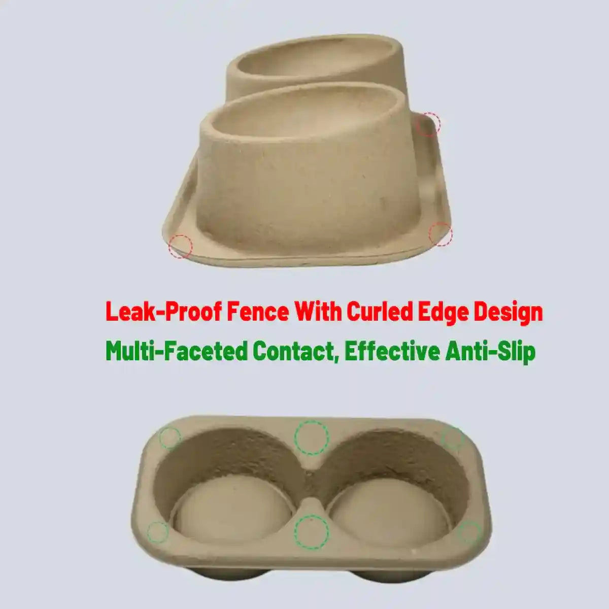 10PCS Disposable Pet Double Bowl Set Biodegradable with Tilt Design