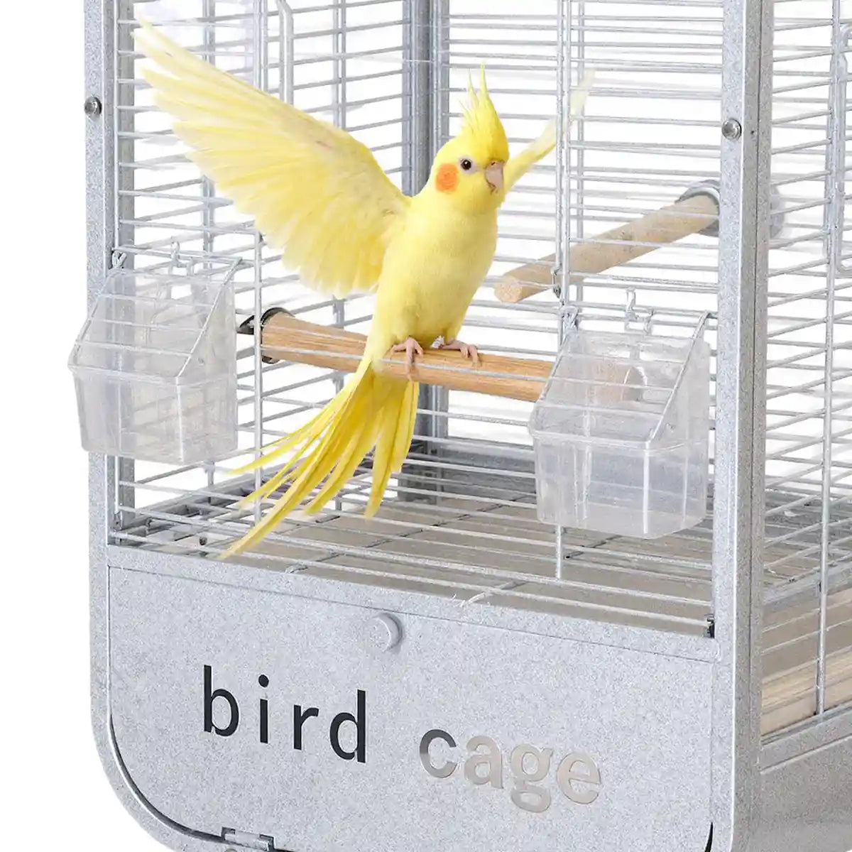 Parrot Cage Modern Metal Bird Cage with Stand and Easy-Clean Tray
