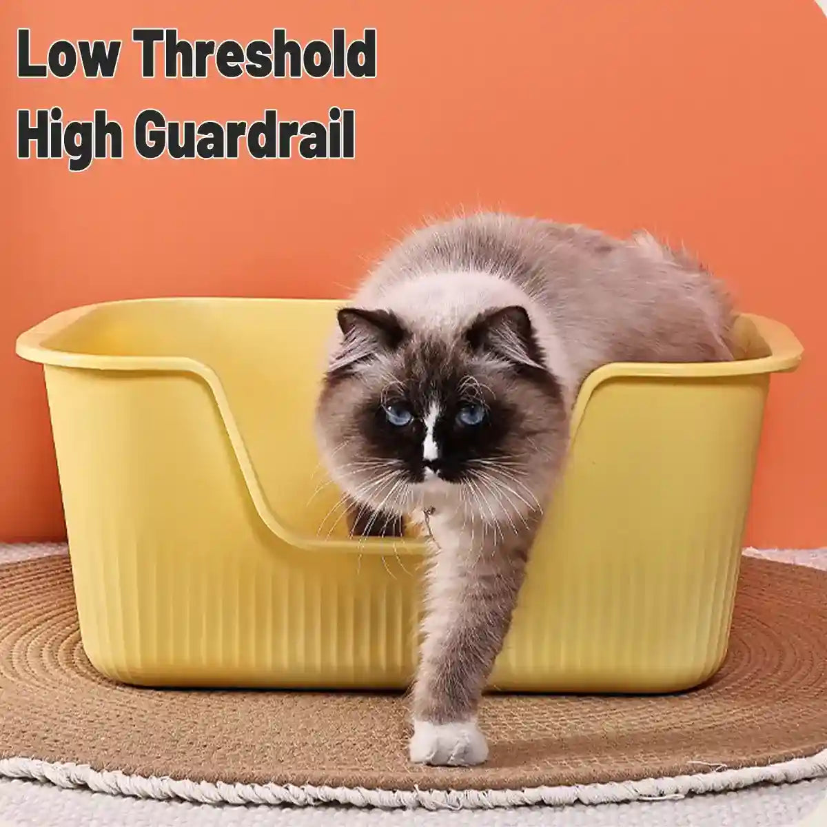 Semi-Enclosed Large Cat Litter Box for Multiple Cats Up to 15kg