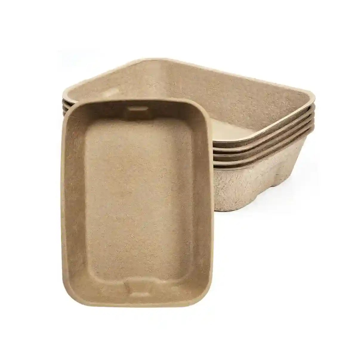 10PCS Disposable Cat Litter Boxes Biodegradable Pulp with U-Shape Entry