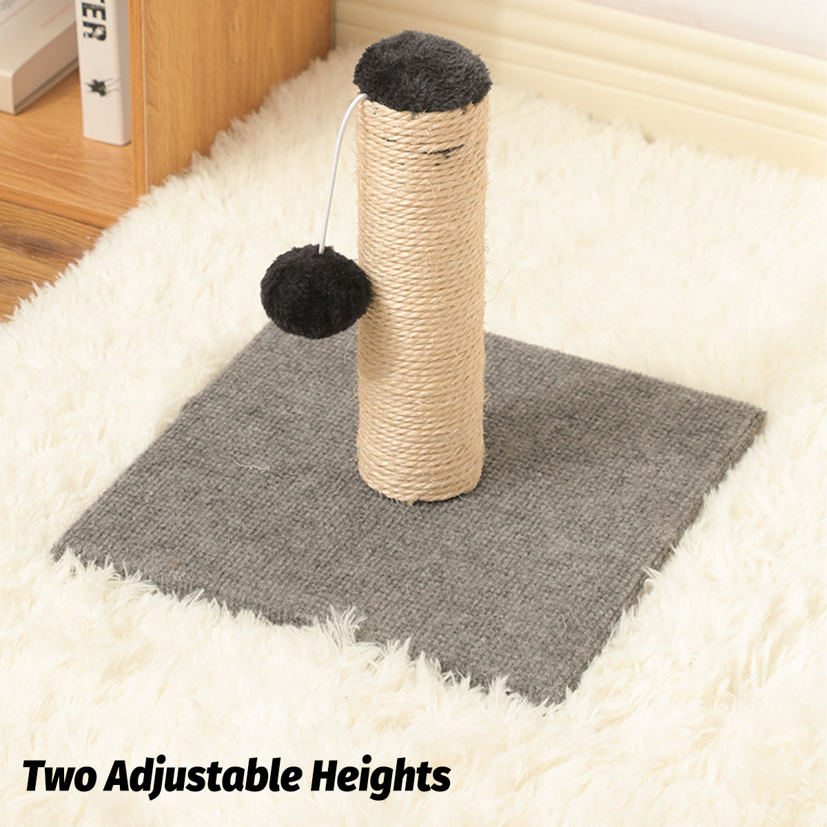 Adjustable Sisal Cat Scratching Post With Toy Ball