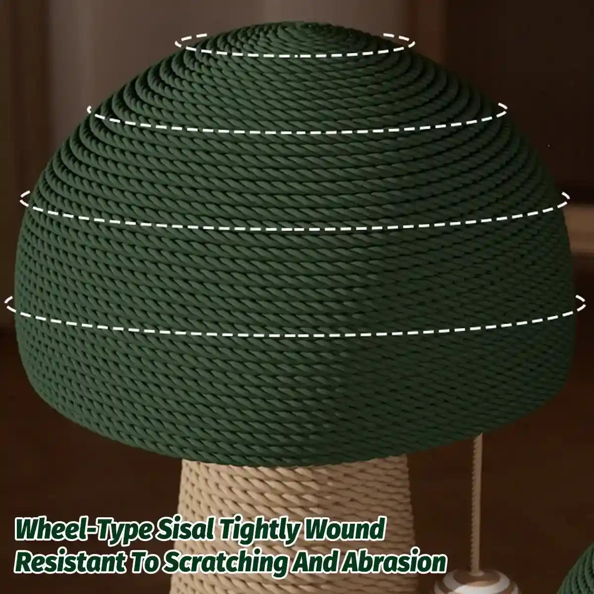 Mushroom Cat Scratching Post with Sisal Rope and Hanging Toy