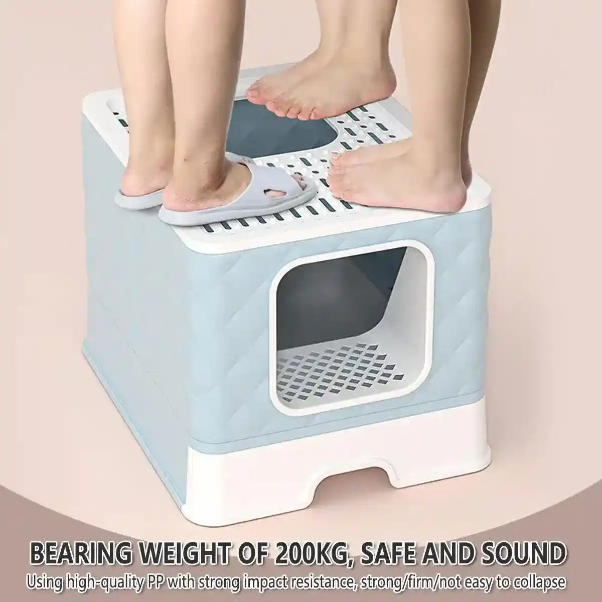 Drawer-Style Cat Litter Box with Scratching Board & Scoop