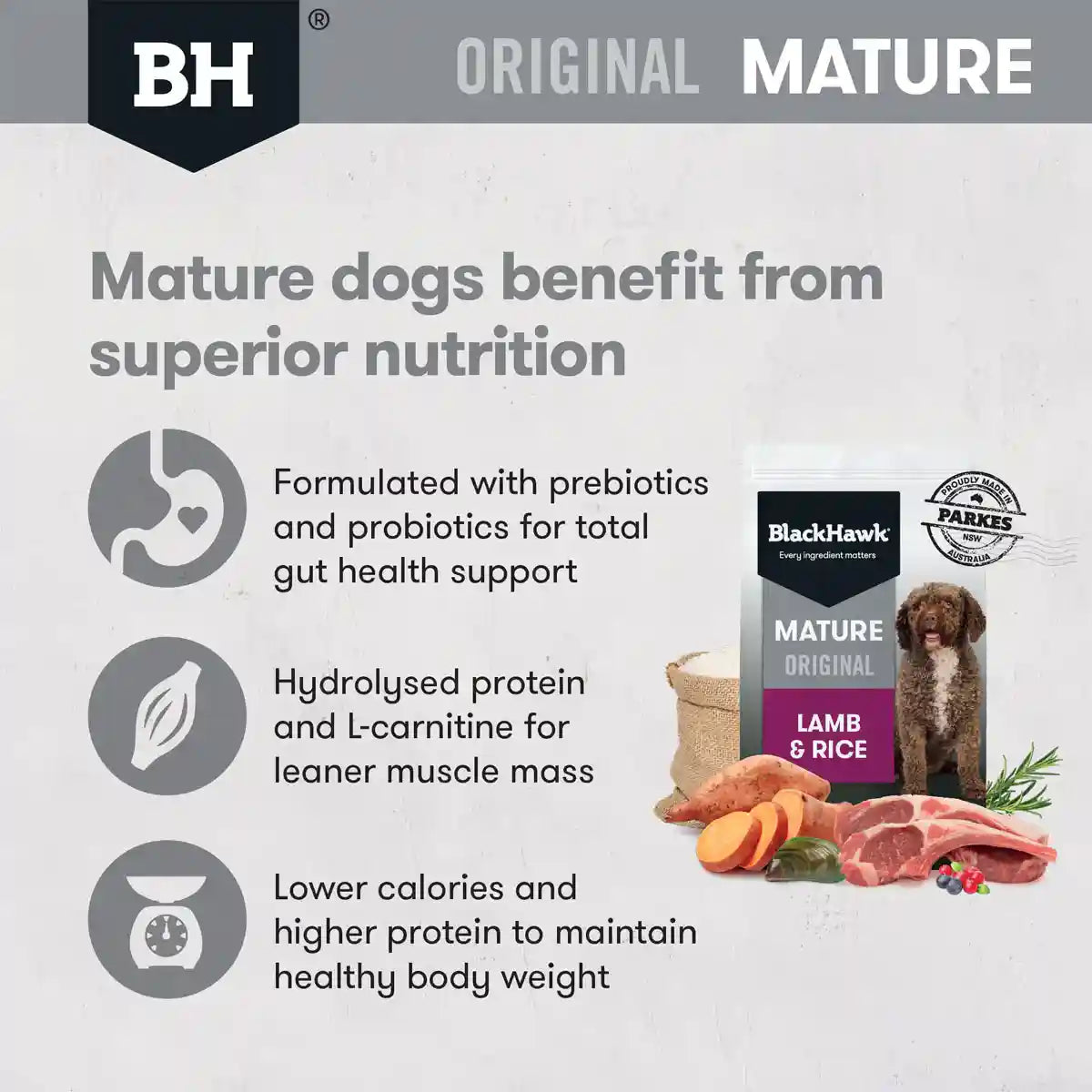 Black Hawk Mature Dog Food Lamb & Rice 20kg