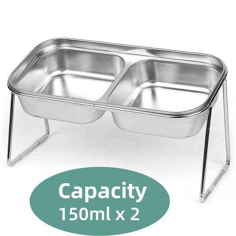 Elevate Mealtime with This Ergonomic Stainless Steel Cat Bowl Set