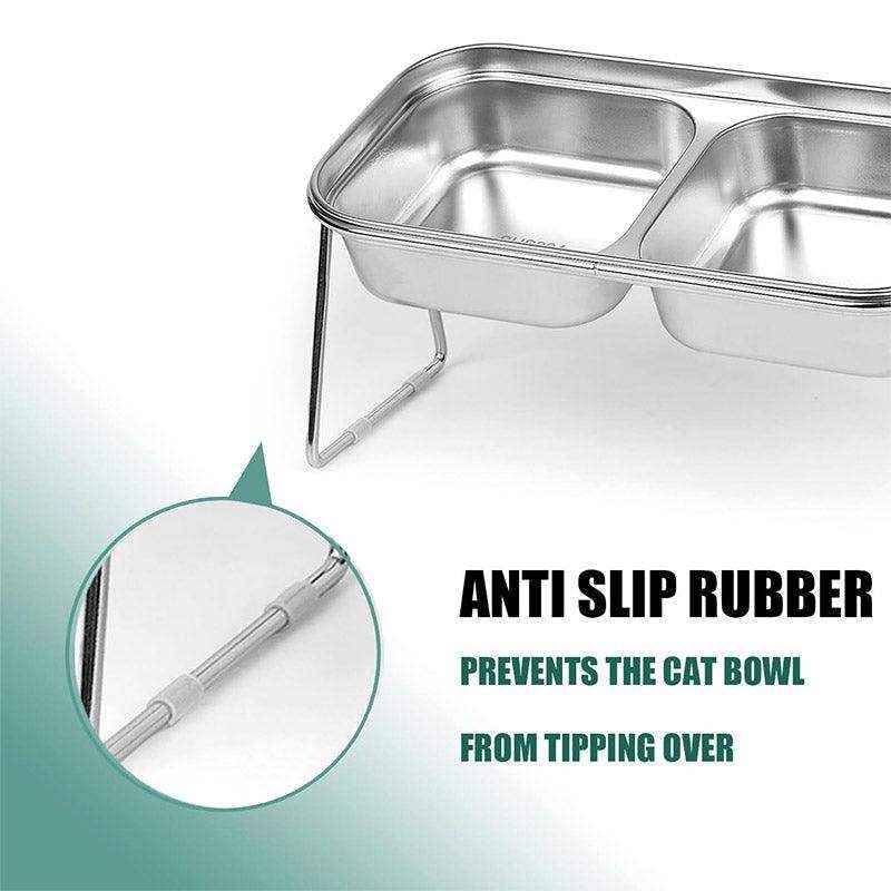 Elevate Mealtime with This Ergonomic Stainless Steel Cat Bowl Set