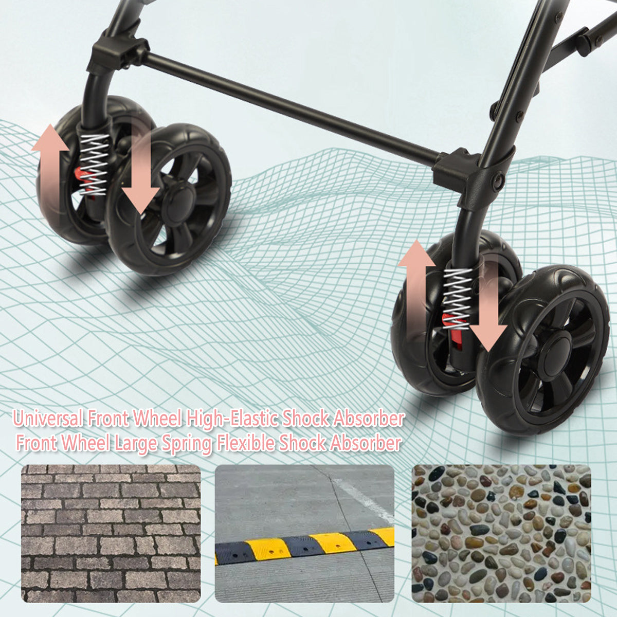 3-In-1 Double Deck Pet Stroller With Carrier