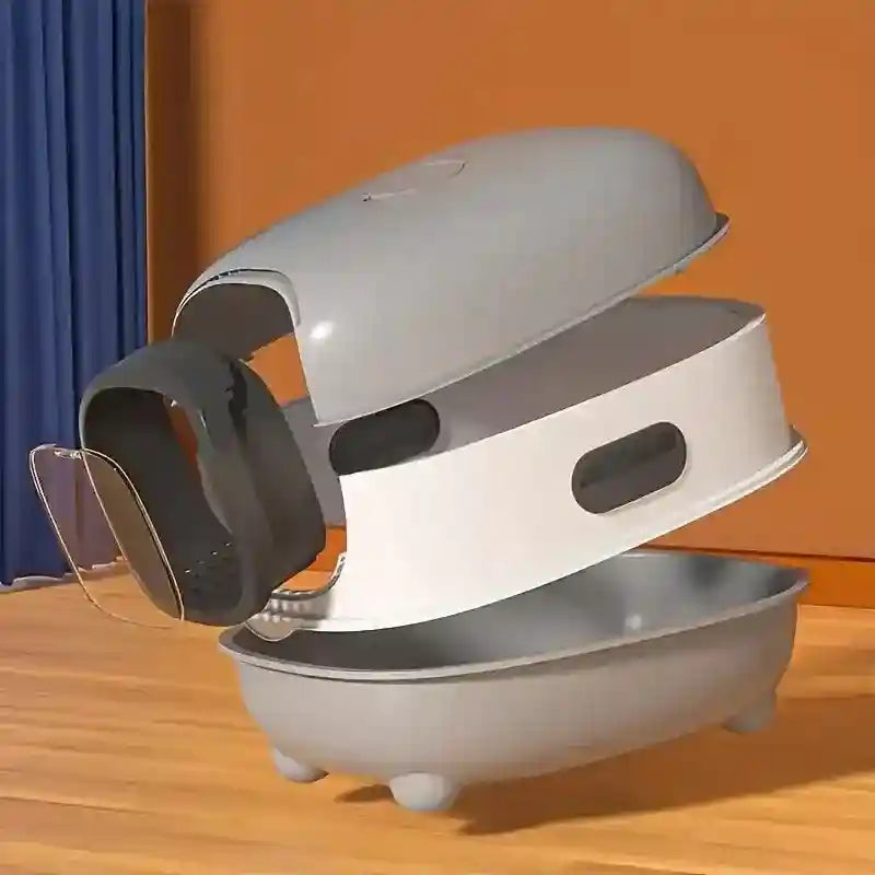 Large Enclosed Cat Litter Box Odor-Free with UV Sterilization & Flip Cover