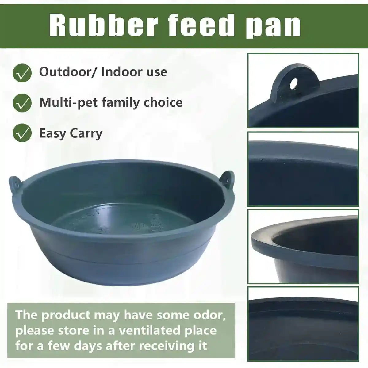 Heavy-Duty Rubber Farming Trough Basin 6PCS Set