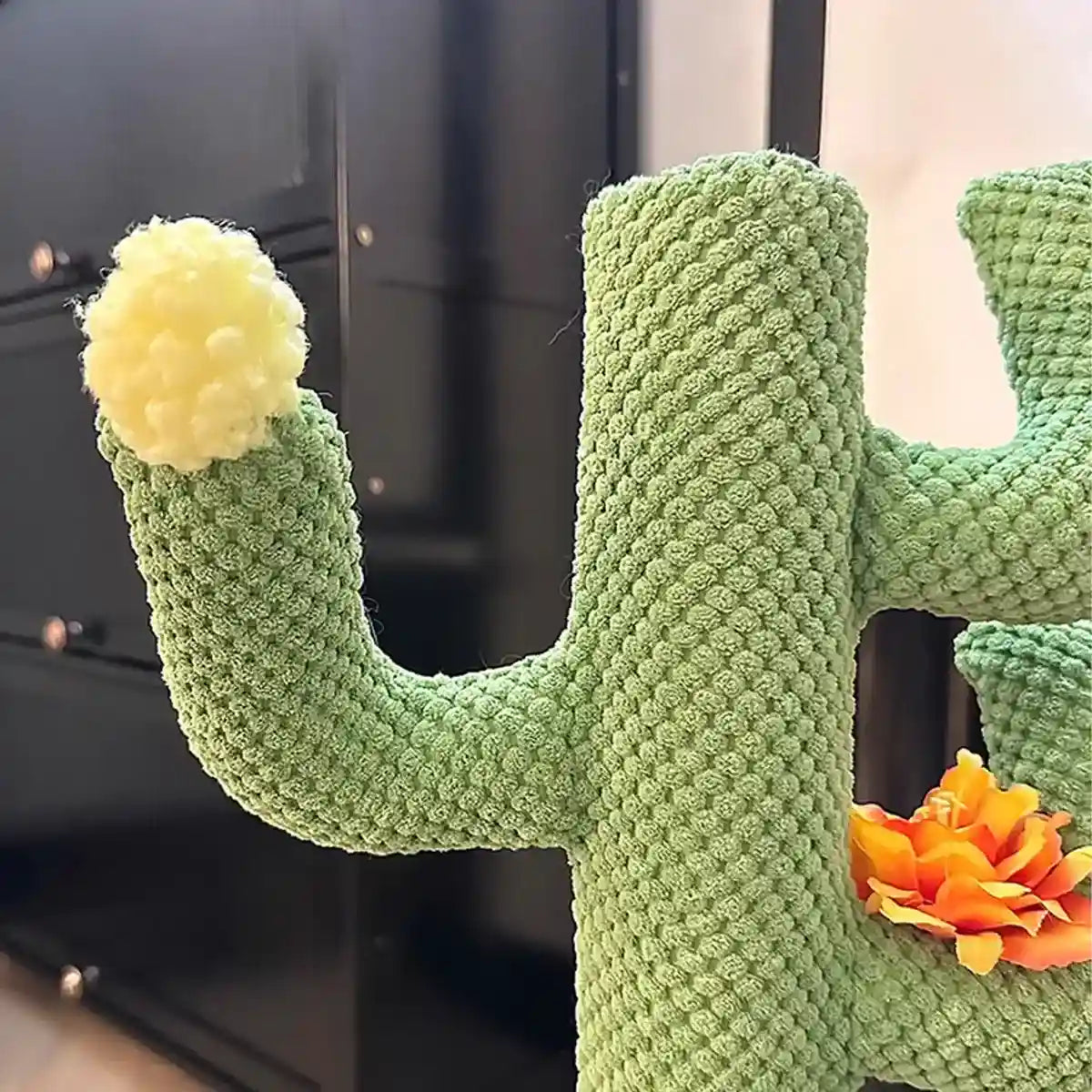 Cactus Cat Scratching Post with Sisal and Corduroy Fabric