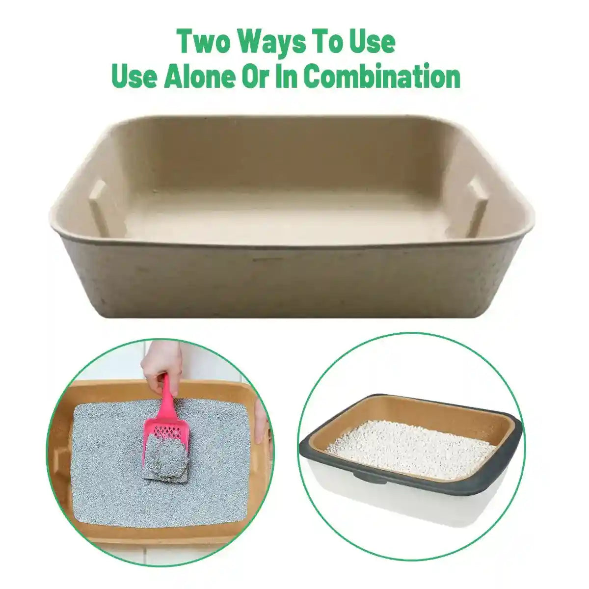 10PCS Disposable Cat Litter Boxes Biodegradable Pulp with U-Shape Entry