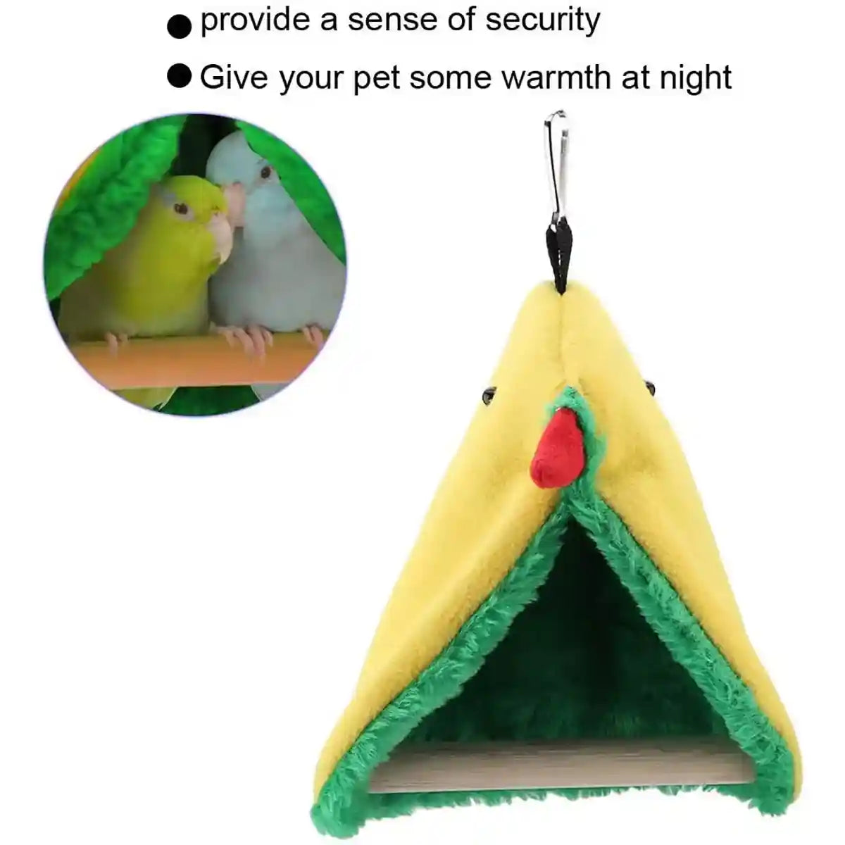 Warm Fleece Bird Hammock Nest With Hanging Hooks For Small Birds