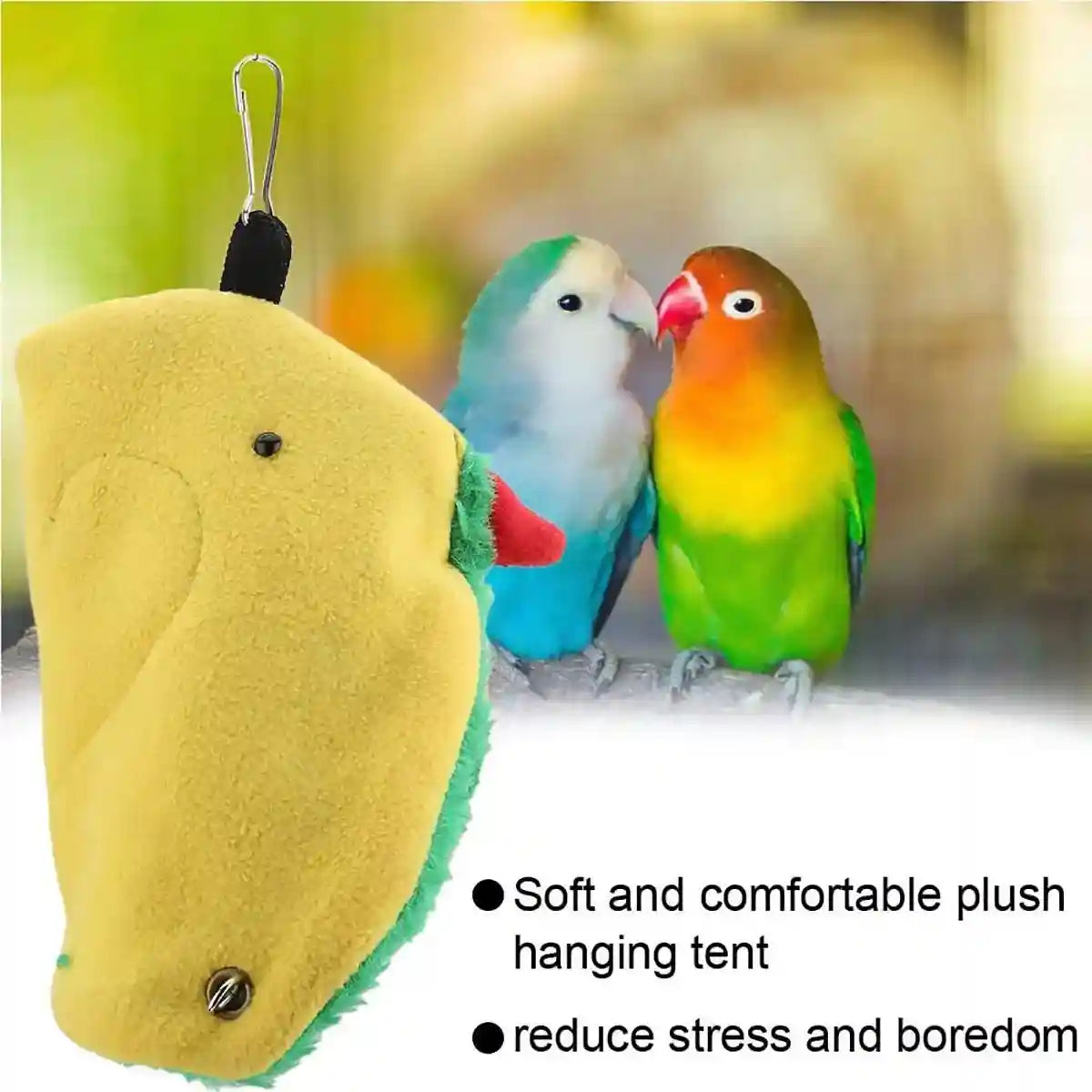 Warm Fleece Bird Hammock Nest With Hanging Hooks For Small Birds