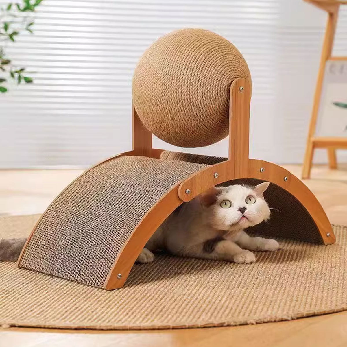 Vertical Cat Scratching Board With Sisal Ball