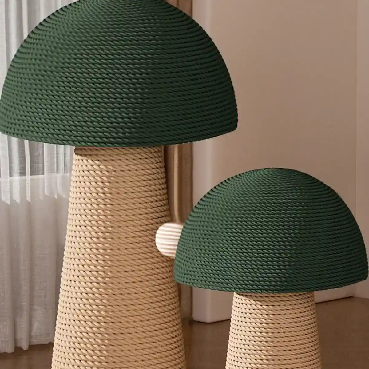 Mushroom Cat Scratching Post with Sisal Rope and Hanging Toy