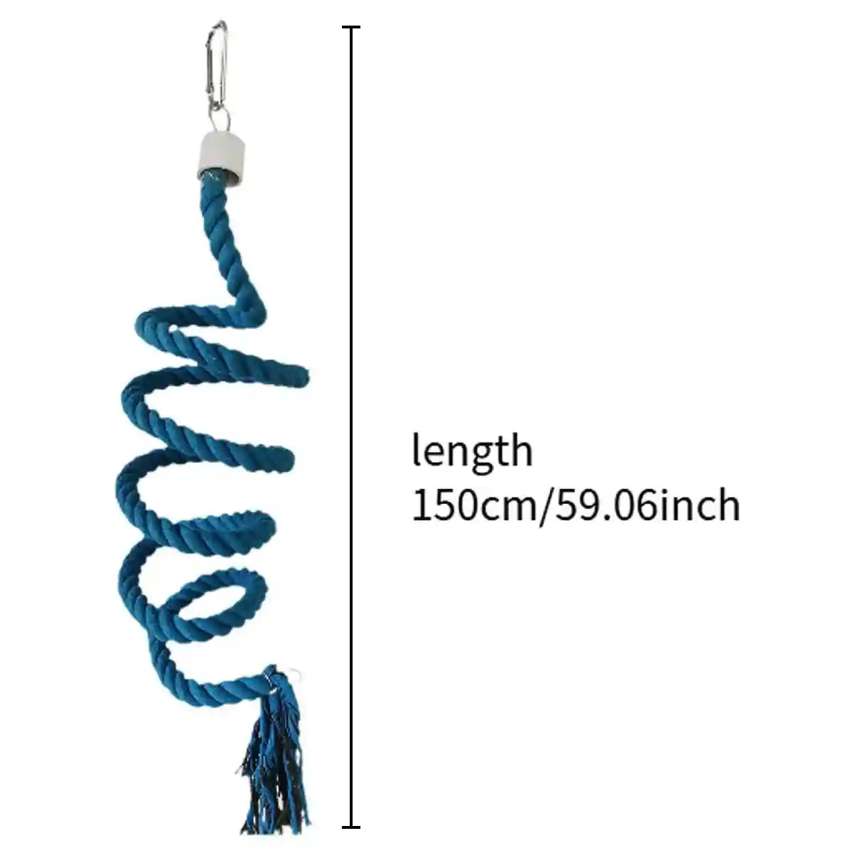 Spiral Cotton Rope Bird Climbing Toy With Hook 150cm