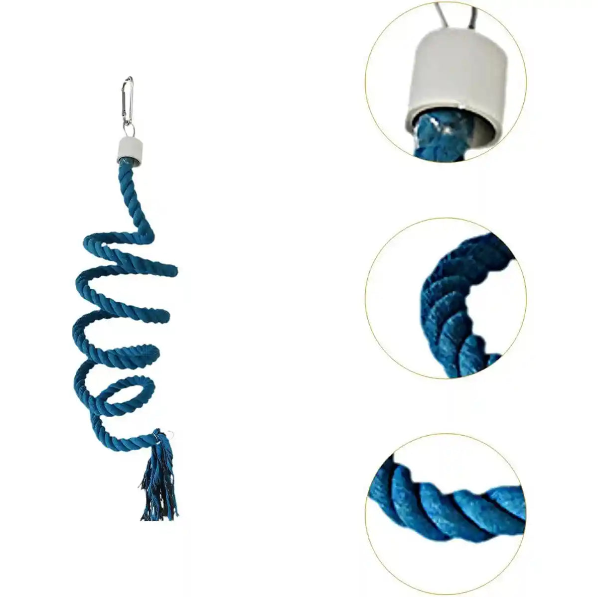 Spiral Cotton Rope Bird Climbing Toy With Hook 150cm
