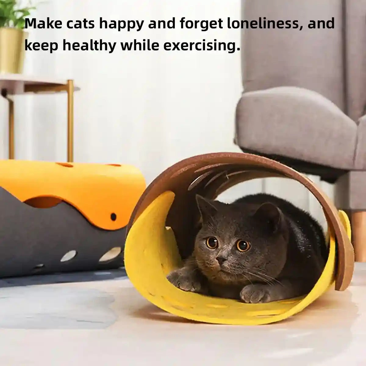 Felt Cat Tunnel Toy Indoor Play Tunnel for Cats and Kittens