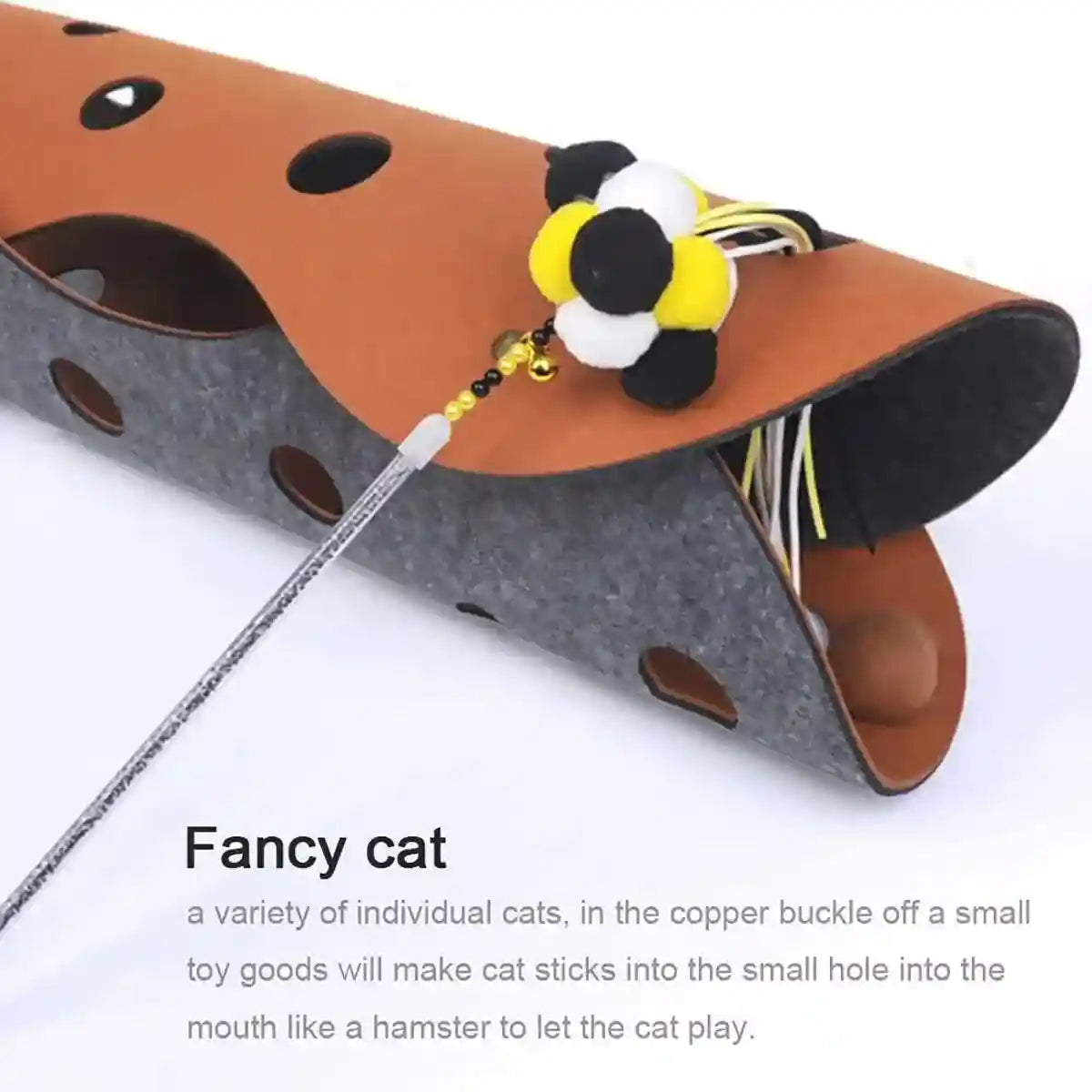 Felt Cat Tunnel Toy Indoor Play Tunnel for Cats and Kittens